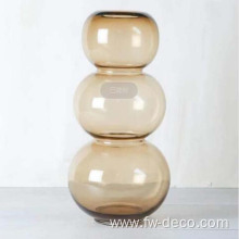 Amber glass vase Bubble Broste tan glass vase